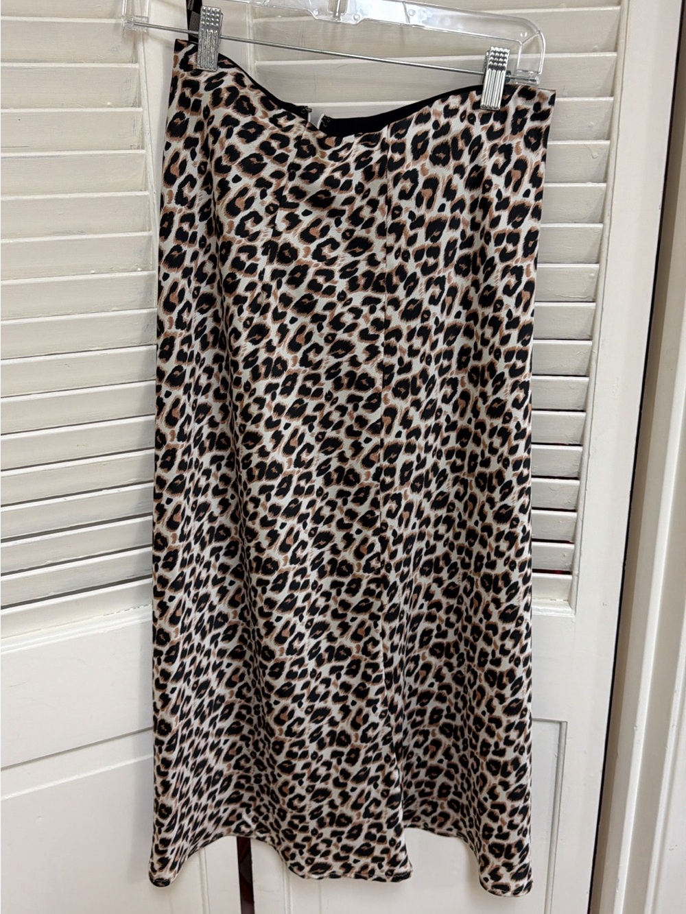 Leopard Print Midi Skirt - Brown/Black